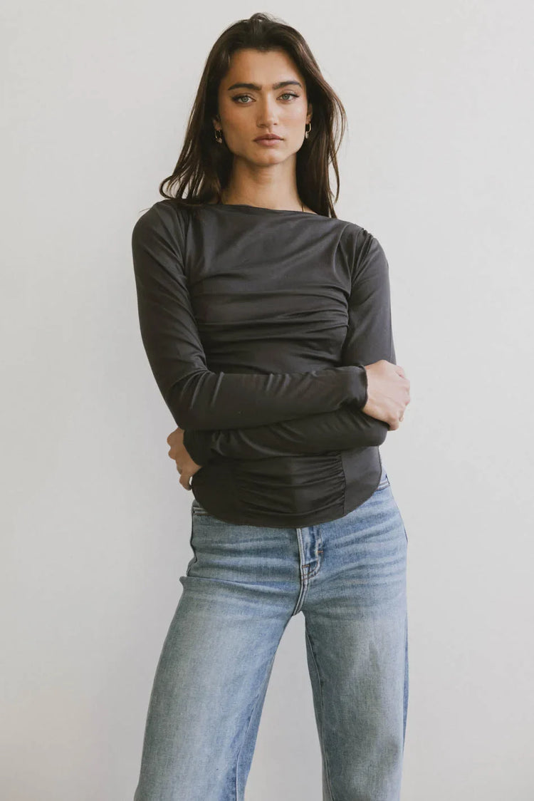 Long sleeves top in grey