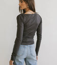 Plain color top in grey