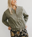 Zip up jacket in olive