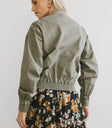 Plain color olive bomber jacket