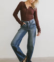 Long sleeves top in brown