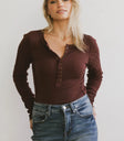 Round neck top in brown