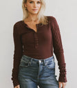 Cable knit top in brown