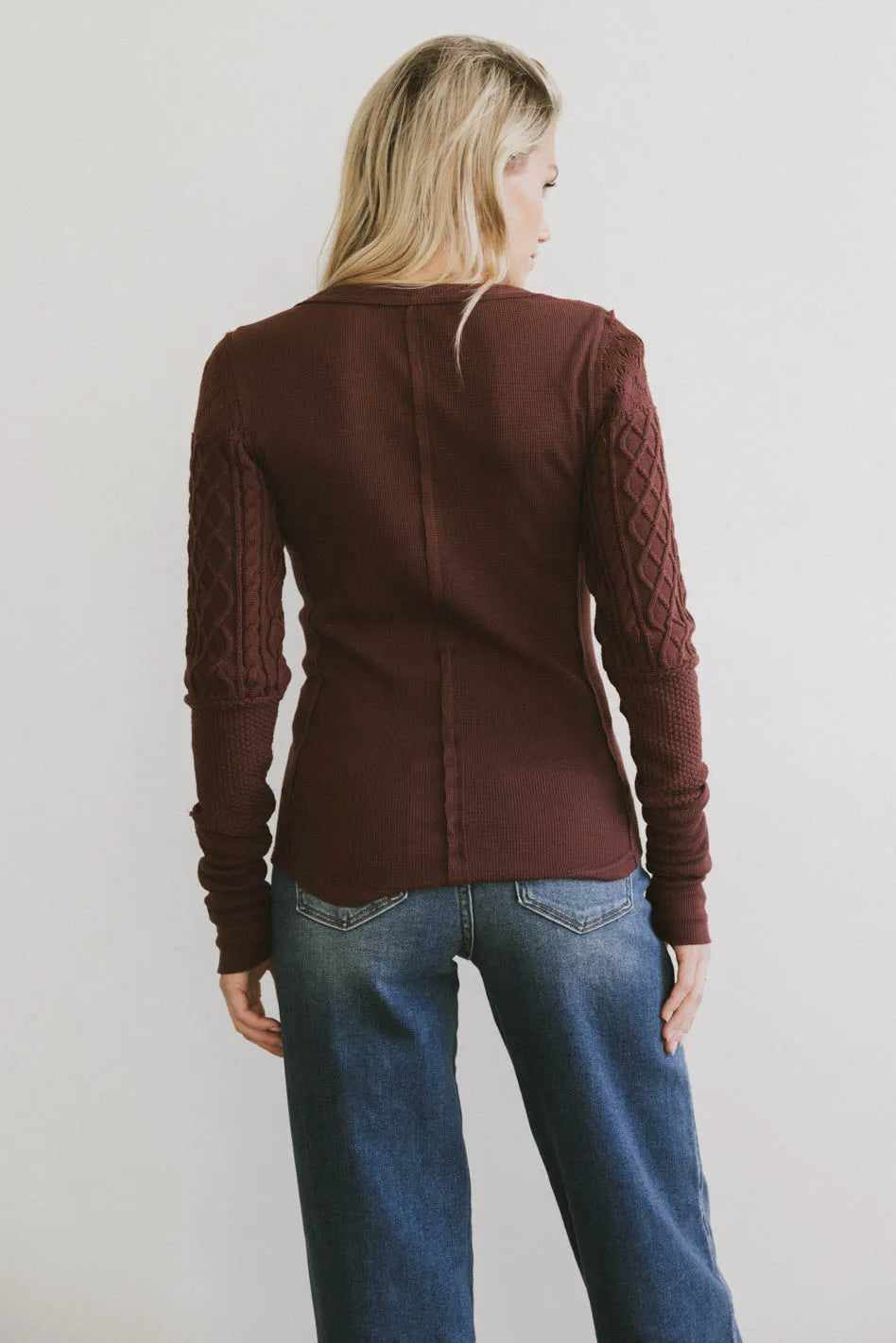 Plain color top in brown