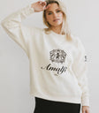 Round neck sweater in cream