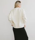 Plain back color sweatshirt in cream