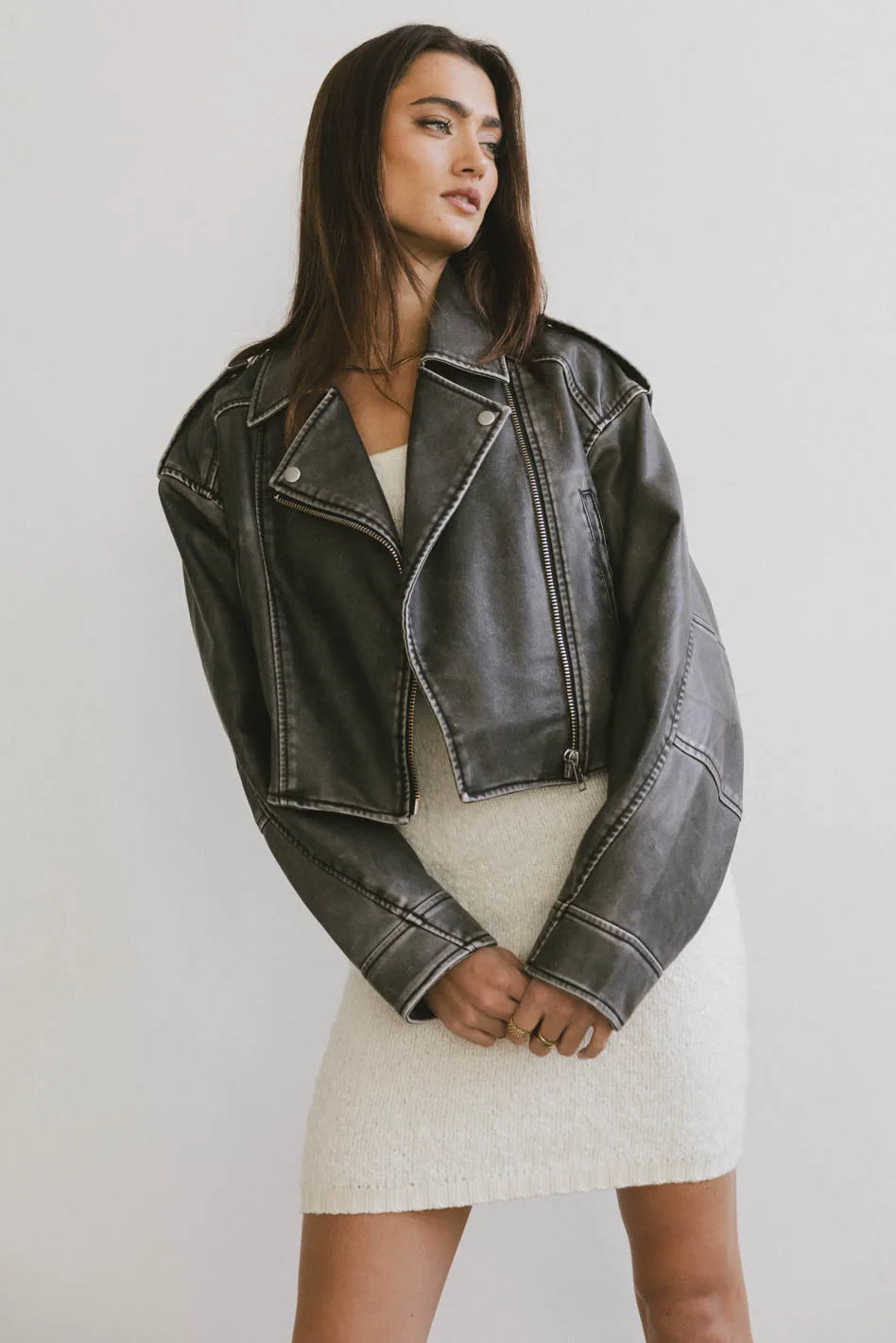 Leather jacket in black