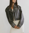 Leather jacket in black