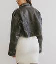 Plain color wash jacket in charcoal