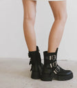 Buckle boots in black