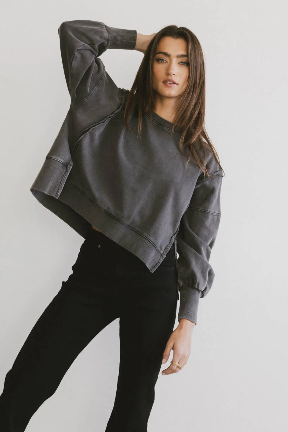 Knit sweatshirt in grey
