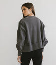 Plain color knit sweatshirt in grey