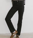 Stretchy denim pants in black