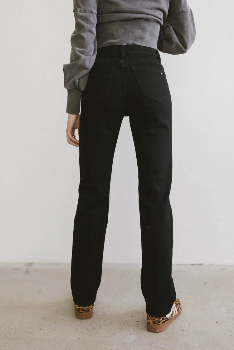 Two back pockets denim in black
