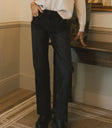 Two hand pockets denim jeans in black