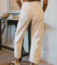 Two hand pockets corduroy pants in cream