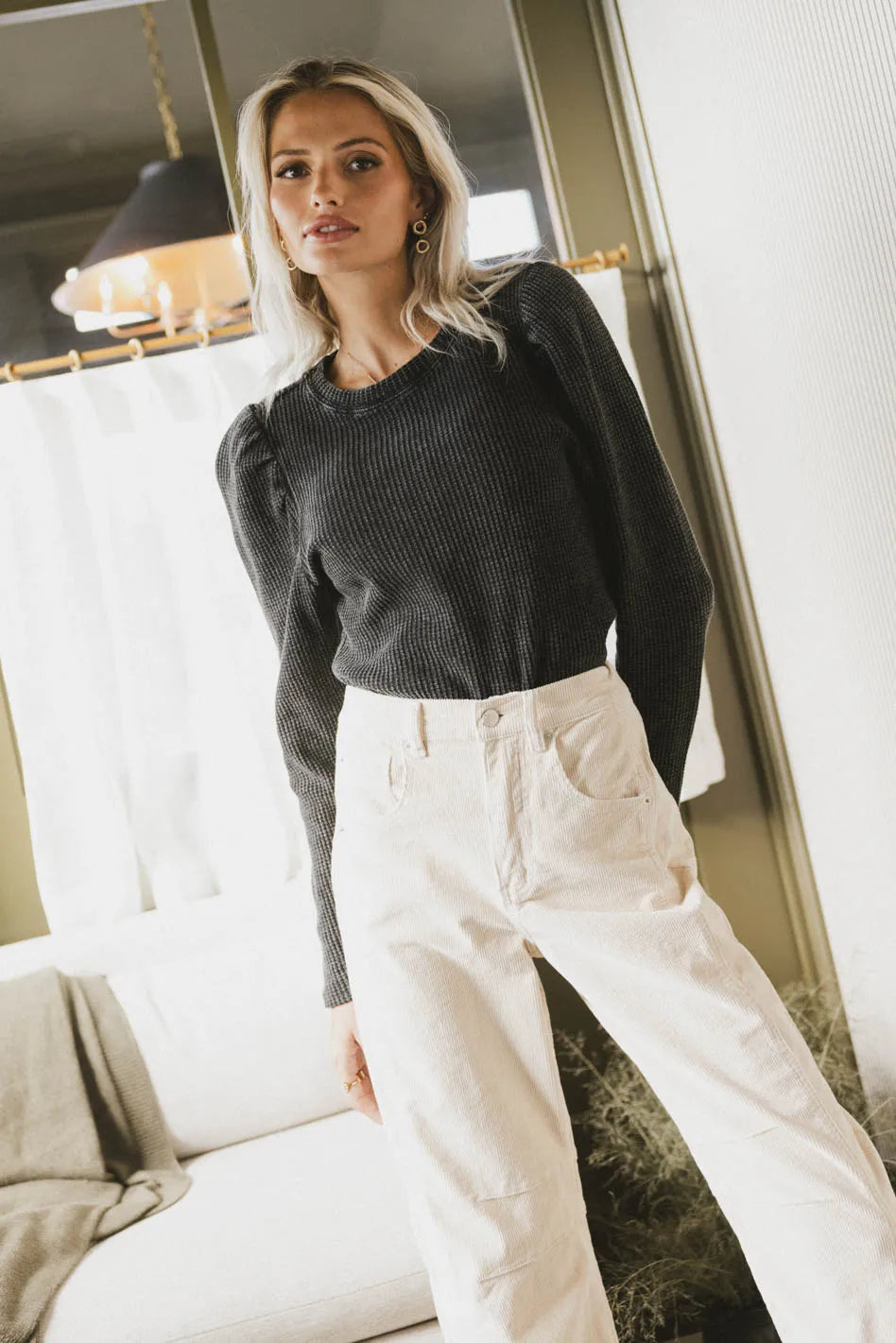 Knit top in black