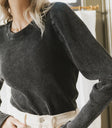 Long sleeves top in black