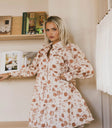 Woven floral dress in multi color