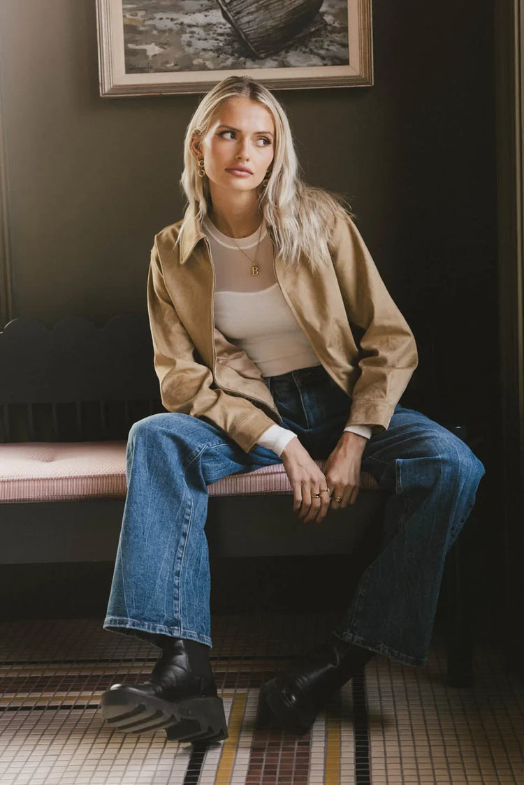 Suede jacket in brown