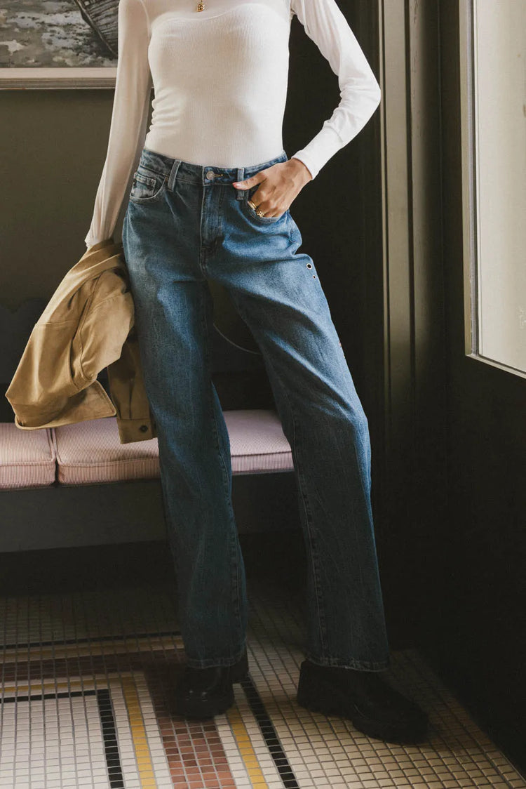 Dark denim jeans