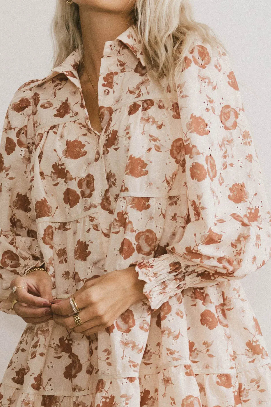 Floral dress in cream