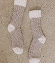 Fuzzy Contrast Socks in Purple