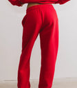 Plain color pants in red