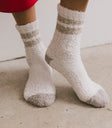 Fuzzy socks in ivory