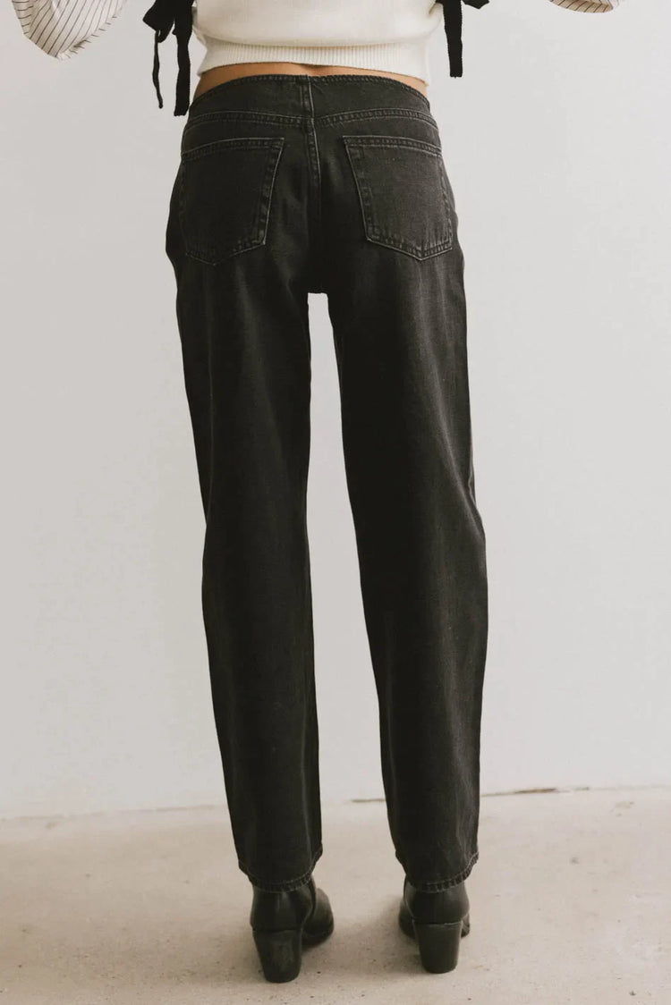 Plain color denim in black