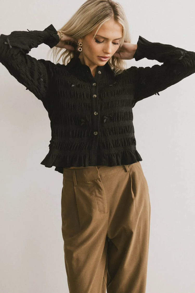 Knit top in black