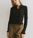 Bow style blouse in black