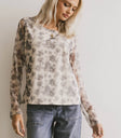 Floral top in grey