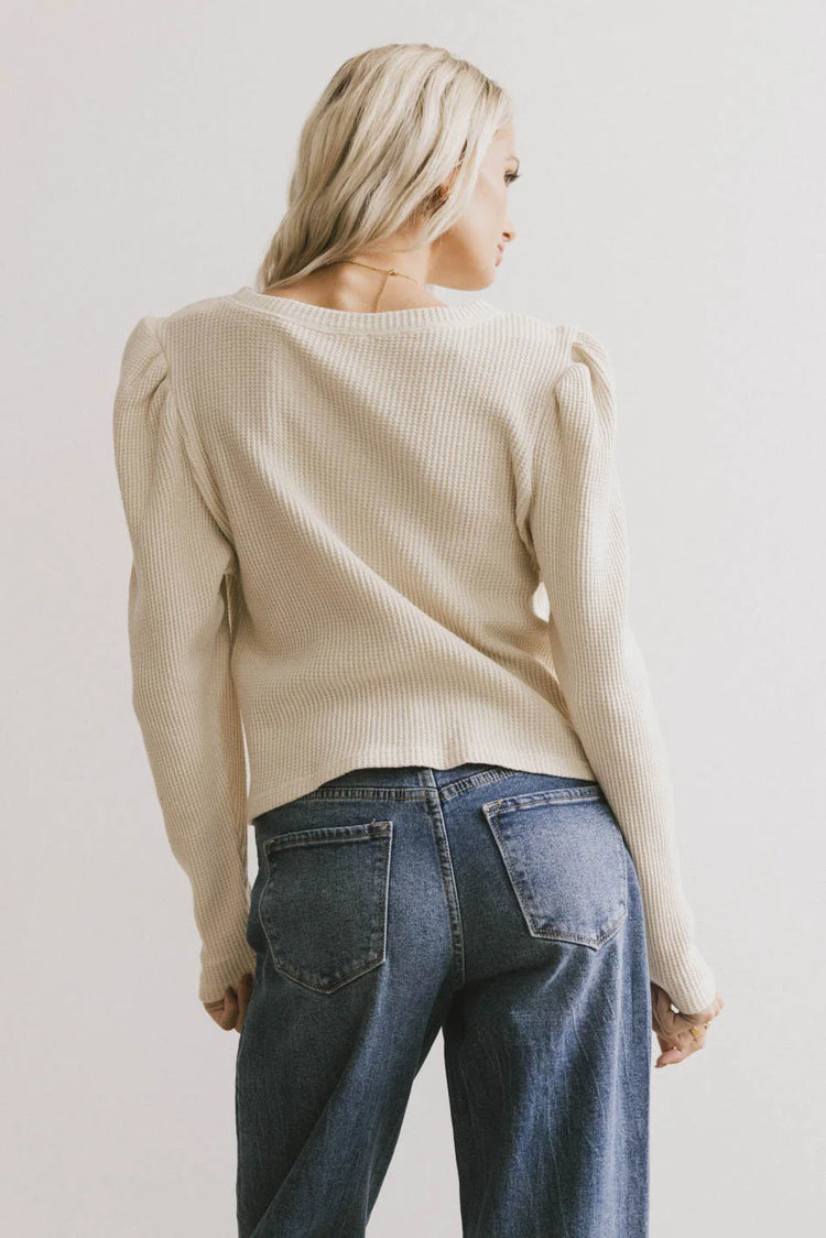 Plain color top in cream