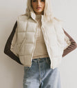Quilted vest in cream