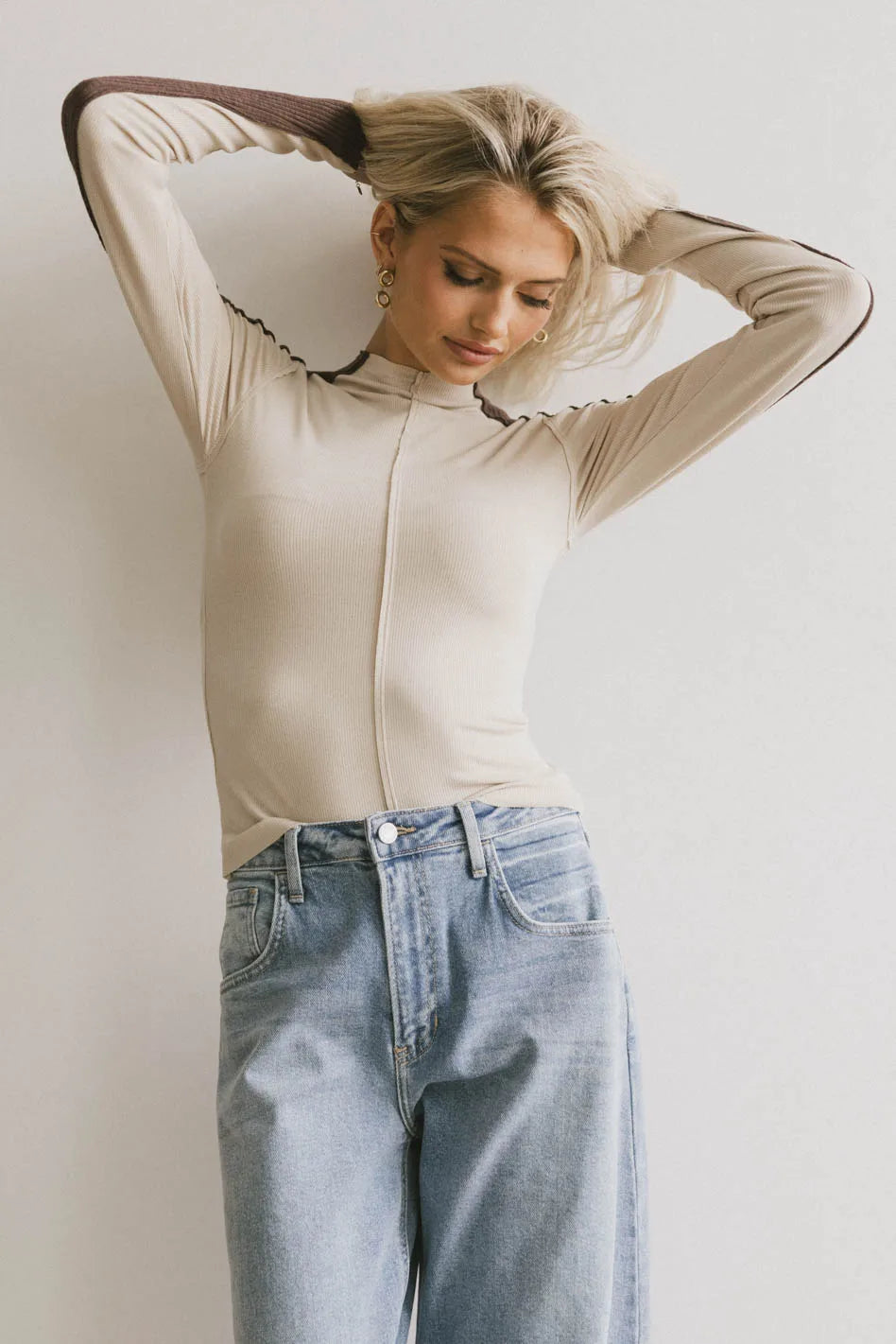 Knit top in beige