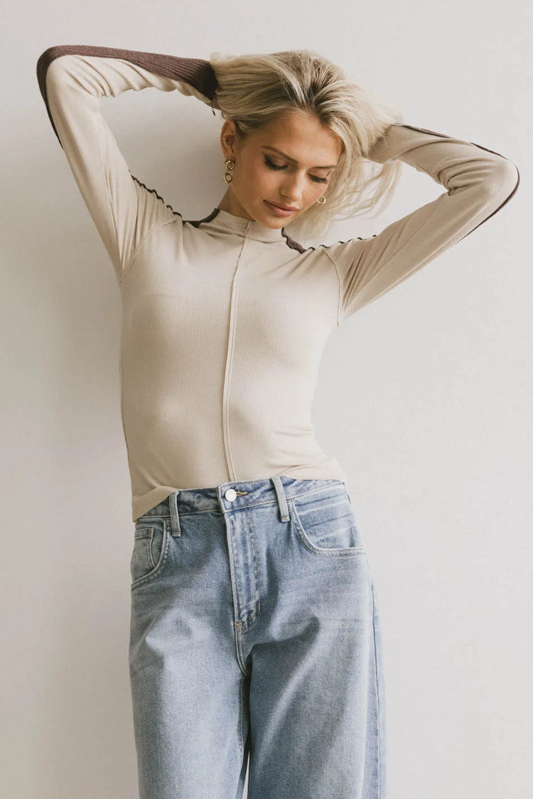 Knit top in beige