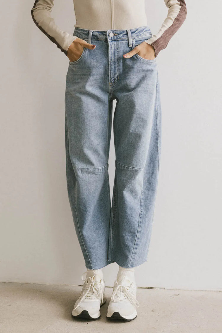 High rise denim in light wash