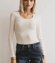 Ribbed top in cream
