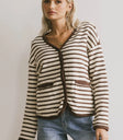 Striped top in brown