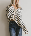 Harper Striped Cardigan in Navy - FINAL SALE