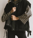 Button up vest in black