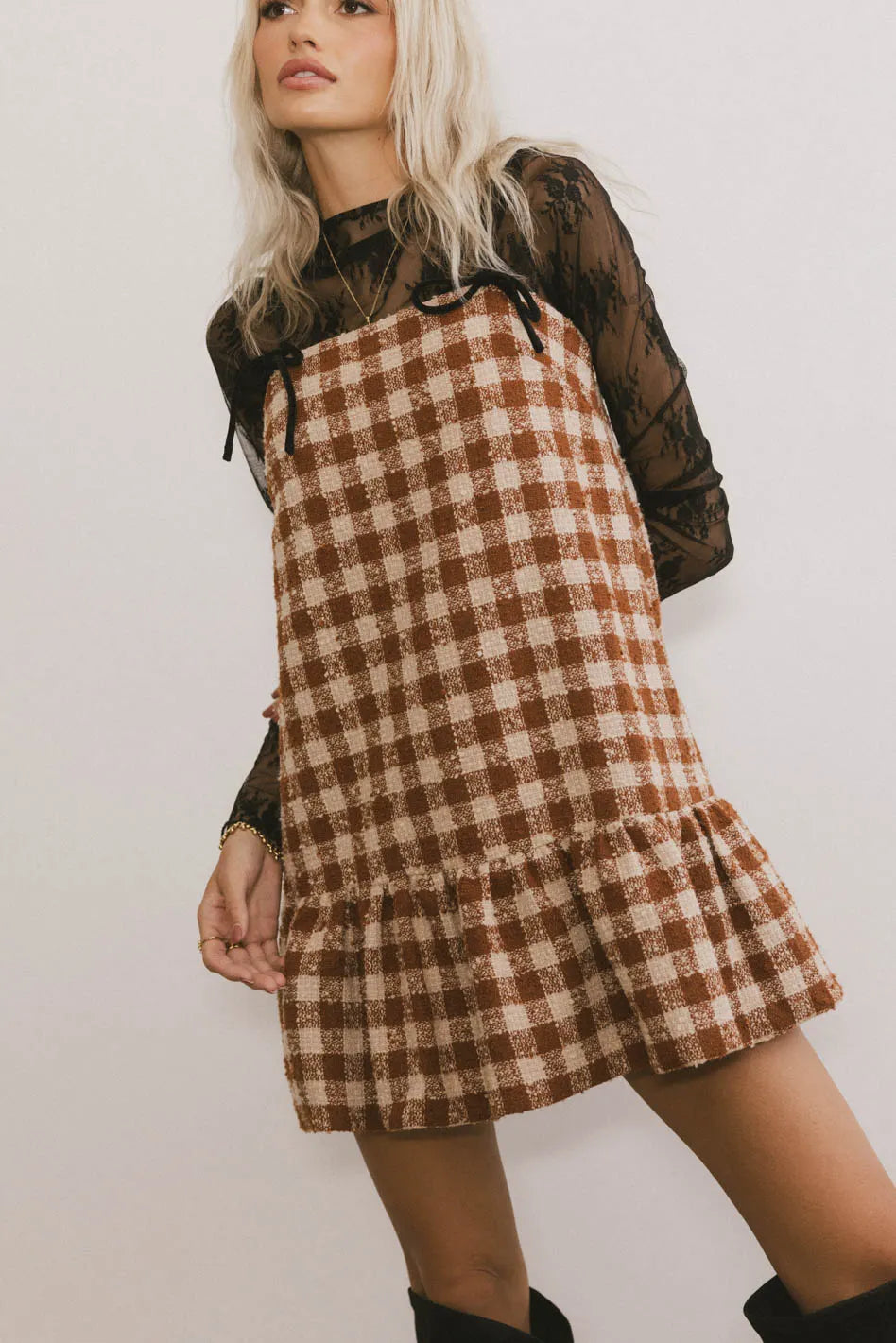 Mini dress in brown