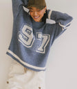 long sleeve blue sweater