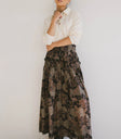 Heather Floral Maxi Skirt in Black