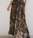 Heather Floral Maxi Skirt in Black