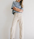 Lisette Barrel Jean in Ivory Courduroy