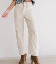 Lisette Barrel Jean in Ivory Courduroy