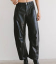 High rise leather pants