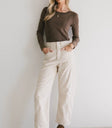 Sailor Ribbed Top in Brown